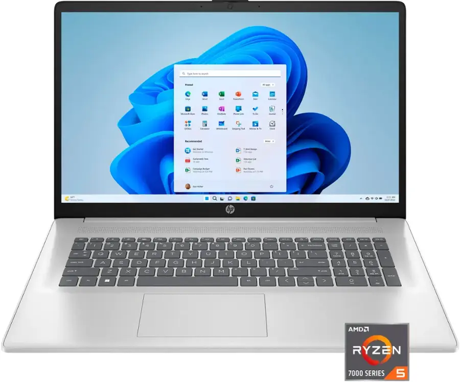 HP - 17.3" Full HD Laptop - AMD Ryzen 5 - 8GB Memory - 512GB SSD - Natural Silver - Open Box - Fair